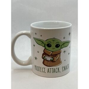 Baby‎ Yoda  12oz Coffee Mug  ~PROTECT, ATTACK, SNACK~  Double sided